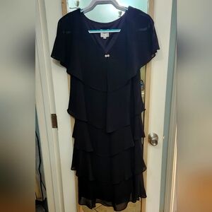 Petra Fashions Black Layered Midi Dress